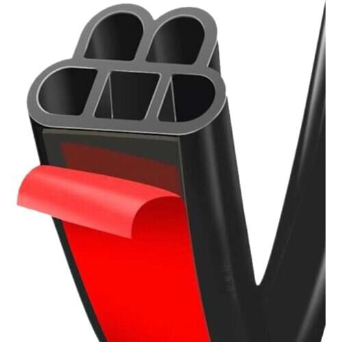 Car Door Rubber Seal Strips Upgraded Double Layer Sealer For Door Trunk Soundproof Noise Insulation Weatherstrip Rubber Hoods