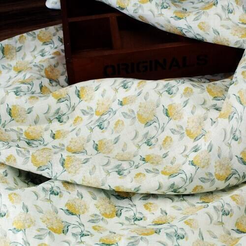 High grade iris ramie printed cotton fabric Wedding Dress Tulle Skirt Material fabrics for patchwork kumas telas por metros