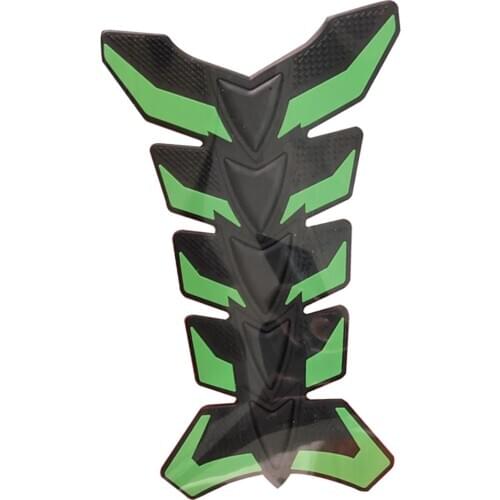 【Green】3D Rubber Fishbone Motorcycle Oil Gas Tank Pad Decal Sticker Decal