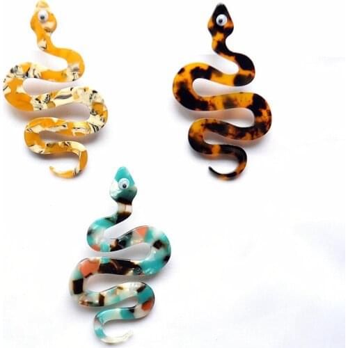 1Pair Acrylic Snake Earrings For Women Bohemian Acetate Earings Dangle Resin Statement Geometric Fashion Wedding Jewelry E308
