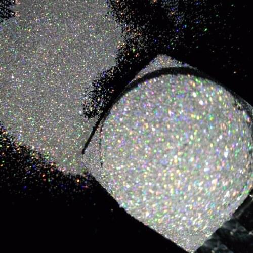 1/256.004 Silver Holographic Laser color UV Glitter Powder Dust HOLO Nail Art Decorations Very-Fine Glitter Powder Decoration 5g