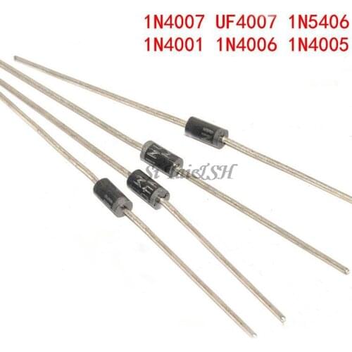 100PCS 1N4007 1N5819 1N4001 UF4007 FR107 FR157 FR207 1N4004 1N4937 HER107 RL207 1N5817 1N5399 DO-41 Rectifier Diode
