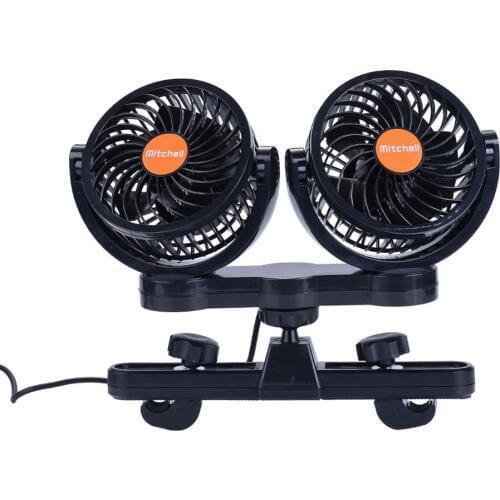 24V Cooling Air Fan Rear Seat Passenger Portable Car Seat Fan 360 Degree Rotatable Backseat Car Fan