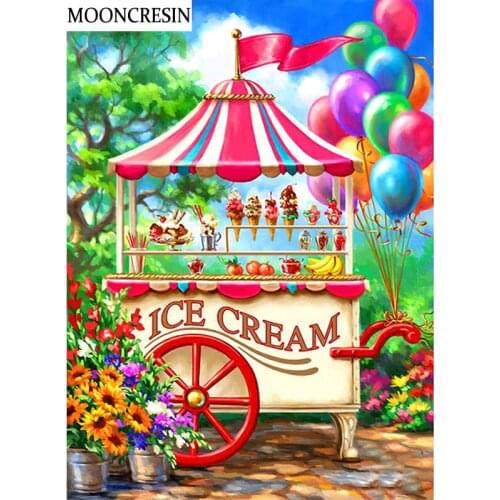 5D Diy Diamond Painting Full Square Ice Cream & Air Balloon Mosaic Crystal Rhinestone Diamond Embroidery Cross Stitch Home Decor