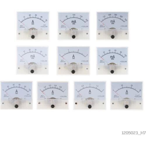 85C1 Ammeter DC Analog Current Meter Panel Mechanical Pointer Type 1/2/3/30/50/100A 50/100/200/500mA