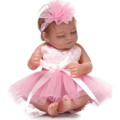 Bebe Mini reborn NPK 26CM full body silicone reborn baby dolls for children gift real sleeping fake baby BJD doll bebe gift