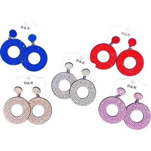 Free shipping!2022 Hot sale Round Stones Stud Earrings for women