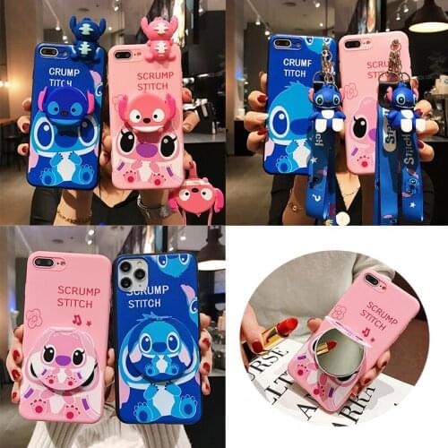 New Disney Stitch Phone Cases for IPhone 6 7 8 Plus X XS Max XR 11 12 Pro Max TPU Bracket Phone Back Covers Cute Cartoon Shells