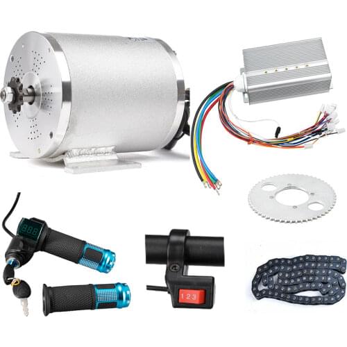 Electric Engine Blcd Motor Wheel 72V 3000W ELectric Brushless Motor For the Bicycle 50A Controller 24 MOS, Electric Throttle
