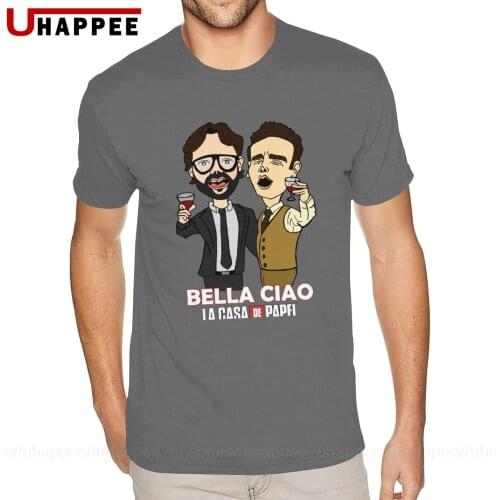 Cool La Casa De Papel House Of Paper Money Heist T-Shirt for Men Custom Printing Short Sleeved Black O-neck Shirt