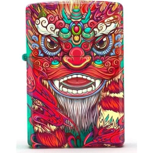 The classic red lion pattern by Tatacase high glossy surface for Zippo