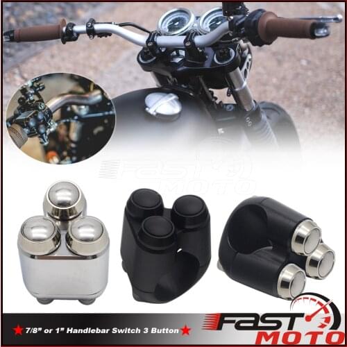 Push Button Micro 3 Button 1inch 7/8inch Handlebar Switch Button Handle Bar Controller Kit for Harley Cafe Racer XS650 XS XL CL