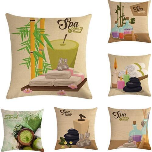 Fashion Cushion Covers 45*45cm Pillow Coussin De Salon Sofa Pillowcase Print Pattern Spa Beauty Health Throw Pillow ZY789