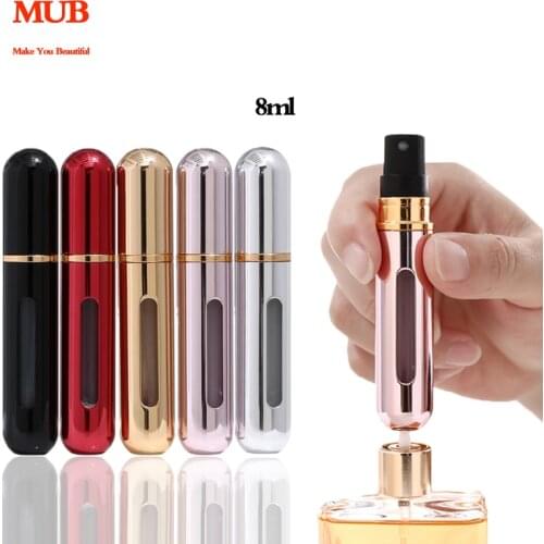 MUB-8ml Portable Mini Refillable Perfume Bottle With Spray Scent Pump Empty Cosmetic Containers Spray Atomizer Bottle for Travel