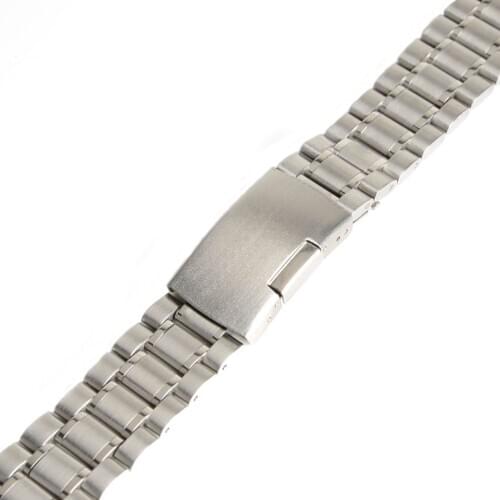 Men Women 18mm Silver Stainless Steel Watch Band Strap Buckle Bracelet High Quality Watchbands SB0511