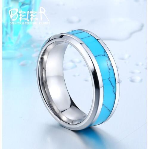 Beier new store 316L Stainless Steel ring amazing crack fashion ring for men and women Fashion jewelry LLBR-R055R