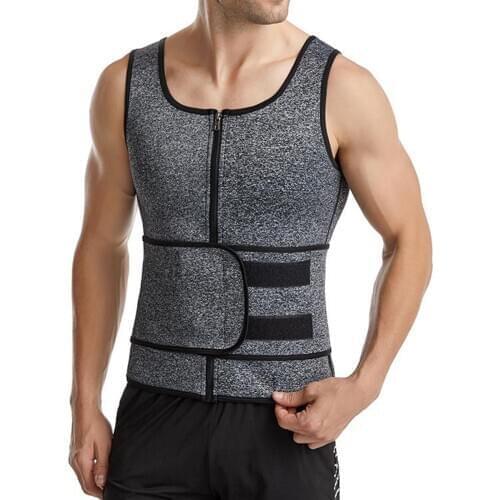 Men Neoprene Sauna Sweat Body Shaper Waist Trainer Belt Burn Fat Corset Vest