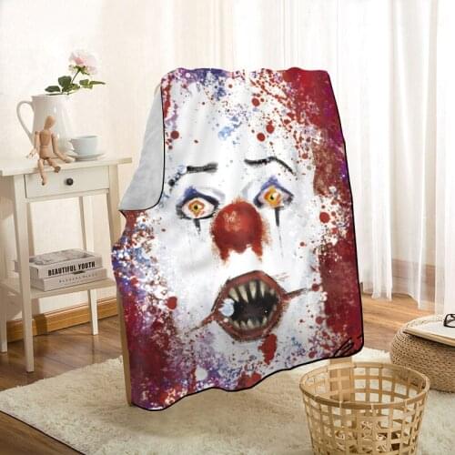 Cute Clown Throw Blanket Personalized Blankets On For The Sofa/Bed/Car Portable 3D Blanket For Kid Home Textiles