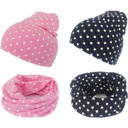 Autumn Winter Crochet heart Baby Hat Girl Boy Beanie Cap Children Hats Toddler Kids Hat Scarf Collars,gorros infantiles invierno
