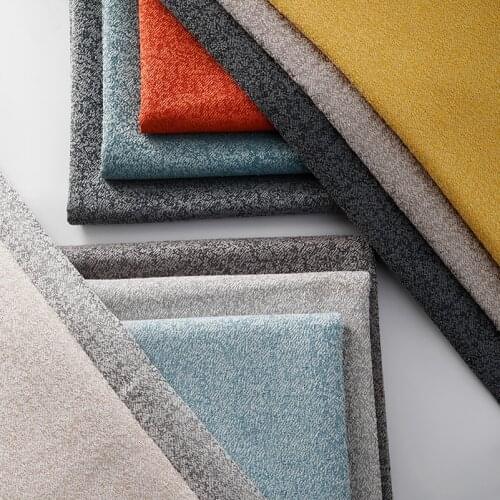 Heavy Thick Soft Jacquard Linen Textile Fabric Morandi Color Home Decoration Sofa Drapery Per Meter