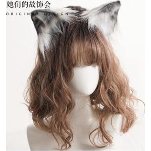 Cute Furry Animal Beast Ears Hairpin Headwear Headband Cosplay Soft Girl Cat Ear Lolita Hair Accessory Props