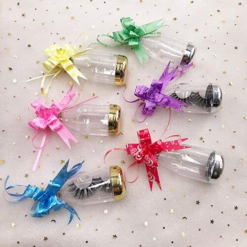 Clear bottle lashes box fit natural 3D mink lashes cute lashes package