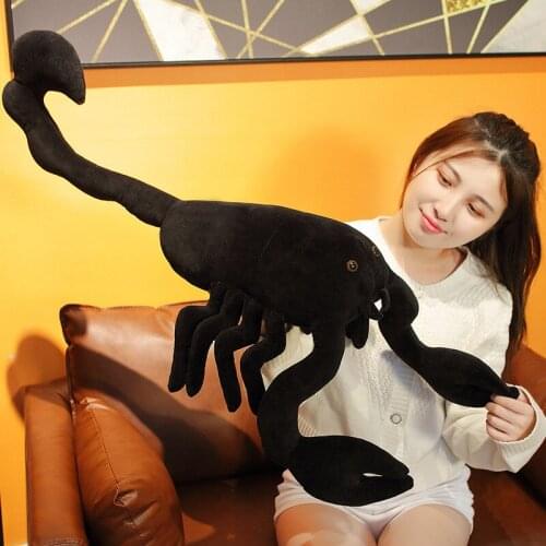 Lifelike Stuffed Animals Simulation Black Scorpion Plush Tricky Toy Big Size Real Life Scorpion Throw Pillow Kids Halloween Toy