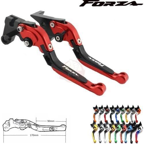 With logo for Honda FORZA Forza300 Forza250 Forza125 2010-2017 CNC 2018 motorcycle adjust folding extend brake clutch levers