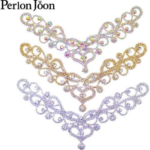 DIY ab color welding Crystal patch Rhinestone collar for the wedding dress skirt flashing hand sewing Clothing Accessories YL002