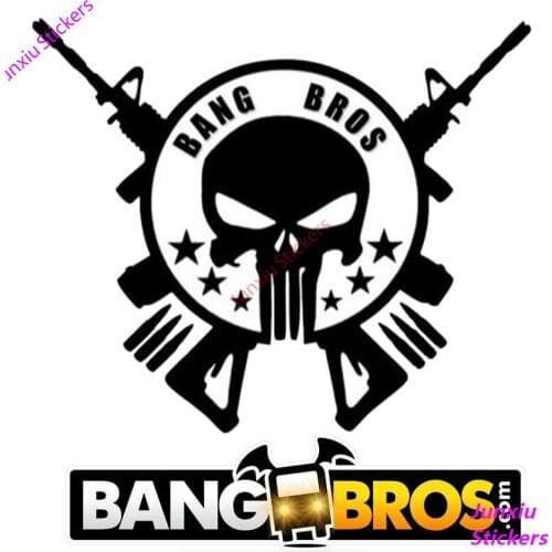 Reflective Bang Bros Cartoon Car Sticker and Decal Creativity Bumper Window Windshield Cover Scratches Accessories KK17*15cm