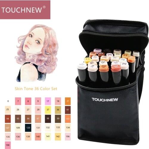 TOUCHNEW Skin Tone Markers, Alcohol Based Markers Double Tipped Art Marker Set for Kids Adults' Coloring , 36 Skin-Tone Colors