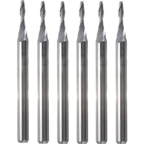 5pcs Two Flute Carbide End Mill Dia 3.175mm Solid Spiral Woodwork CNC Router Bits For Milling Cutter