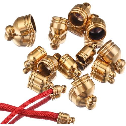 10pcs Lot Stainless Steel Silver Gold Clasps Hooks Cords End Caps Cord for Jewelry Making Bracelet Necklace DIY Jewelry Findings