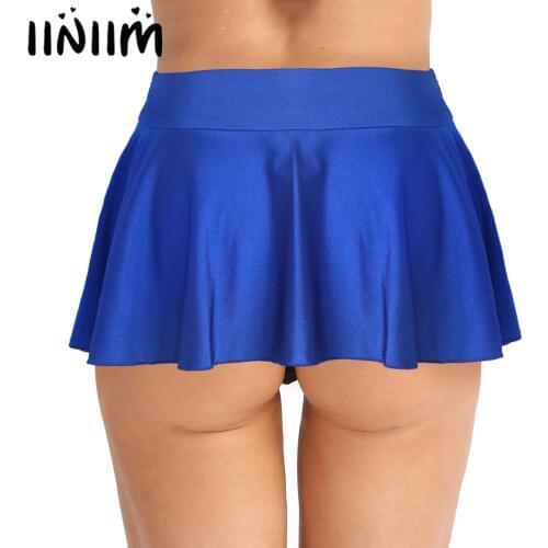 Womens Mini Skirts Stretchy Active Mini Tennis Skirts with Inner Shorts Covered Gymnastics Skirts Evening Party Sexy Clubwear