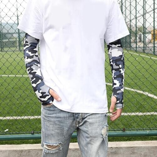 1Pcs Breathable Quick Dry UV Protection Running Arm Sleeves Basketball Elbow Pad Fitness Armguards Sports Cycling Arm Warmers