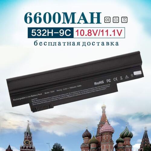 11.1v Black 6600mAh 11.1v for Acer Aspire One NAV50 532 532H AO532h 532G AO532G 533 UM09G31 UM09G41 UM09G51 UM09H31 UM09H36