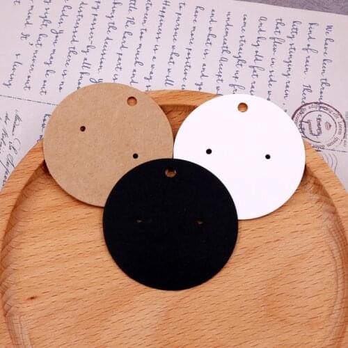 50pcs/lot Round Paper Earrings Card 5x5cm Small Ear Studs Card Nice Earring Jewelry Display Packaging Cards Can Custom