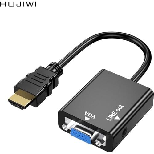 HOJIWI HDMI-compatible to VGA Adapter 1080P Male to vga Female Converter for Xbox PS3 PS4 Laptop TV Box Projector HDTV AD03