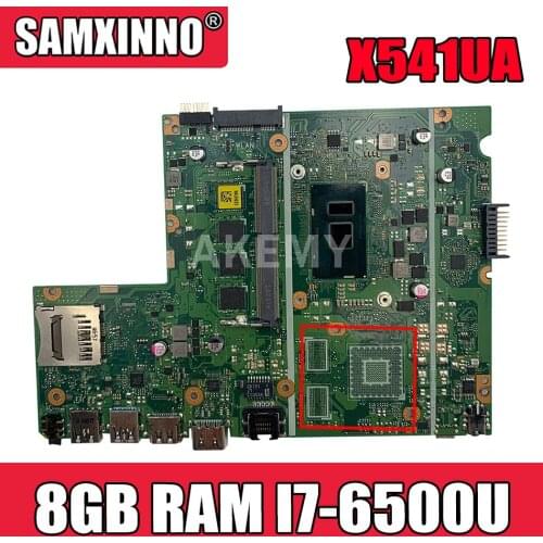 Akemy New! For Asus X541UA X541UAK X541UVK X541UJ X541UV X541U F541U R541U motherboard laptop motherboard W/ 8GB RAM I7-6500U