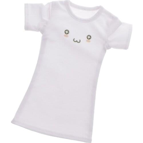 White Short Sleeve Long T-shirt Dress for 1/4 BJD SD Dollfie Dolls