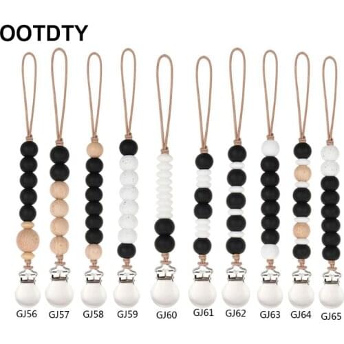 BPA Free Silicone Beads Pacifier Clips Chain Nipple Holder for Infant Baby Shower Gift