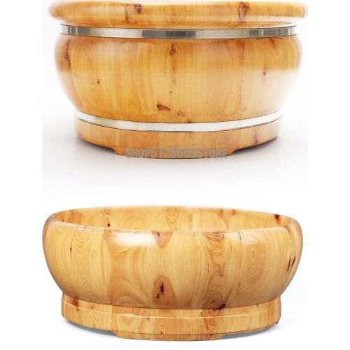 Foot Soaking Wooden Bucket Washbasin Solid Wood Washbasin Foot Washing Wooden Bucket Foot Soaking Artifact Foot Therapy Insulati