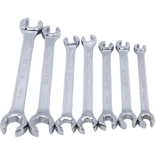 Double Headed Metric Open End Wrench Six Angle Special Metal Wrenches For Oil Pipe Tubing Spanner Auto Repair Tools 1pcs