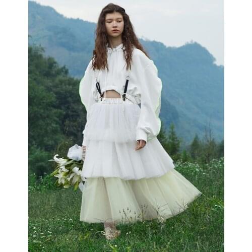 IRINACH354 Spring Summer 2021 Original Design New Arrivals Midi Long Layered Tulle Skirt Women