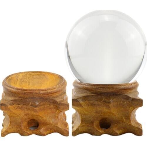 Iroko Wood Display Stand Crystal Glass Lens Ball Large Divination Photography Lensball Base 100mm 120mm Big Magic Sphere Holder