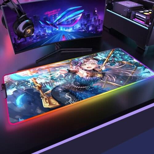 Anime BanG Dream RGB Mousepad Gaming Desk Pad Mouse Mats Gamer Keyboard Rubber Mat Mause Ped LED Mice Keyboards Computer Office