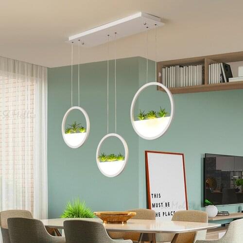 Creative led chandelier For bed room dining room Simulated green plants modern Chandelier lighting lamp hanging lamp