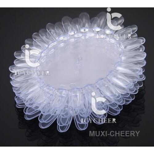 Pro 10pcs Round Clear/Natural Nail Art Technician Tools Polish Display Show Pratice Tips