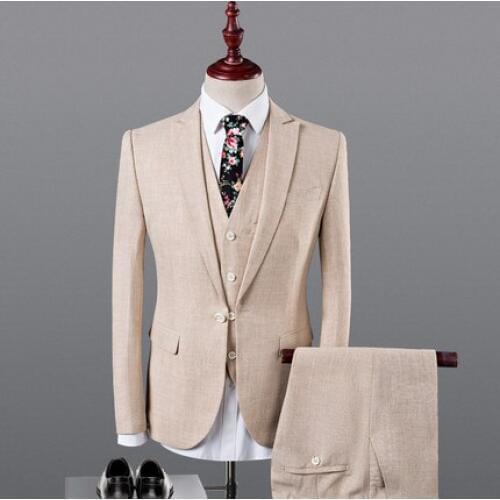 Hot Sale New Coming Unique Single Button Tuxedo Wedding Suits for Men 3 Pieces Groomsmen Suits Wedding Suits (Jacket+Pants+vest)