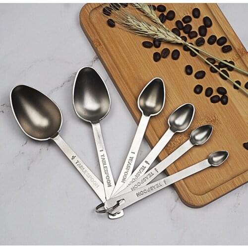 ABZS Measuring Spoons Set Stainless Steel Measuring Spoons Set Stackable Tablespoons Home Tools Kitchen Accessories